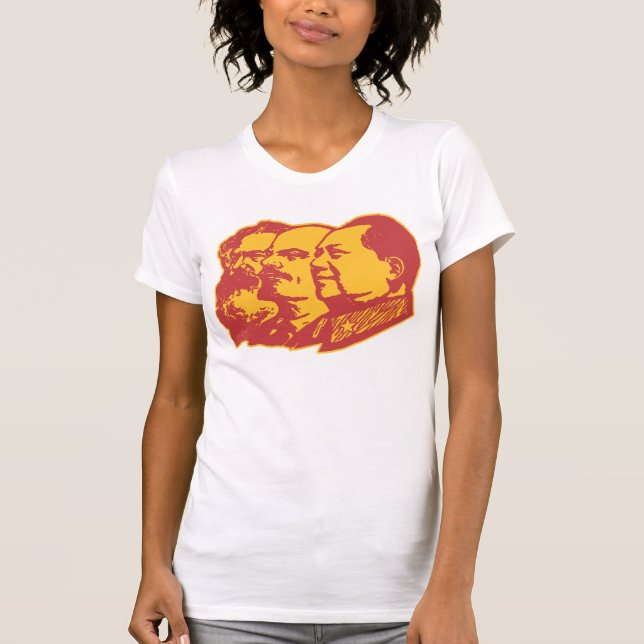 Marx Lenin Mao porträtt T-shirt (Framsida)