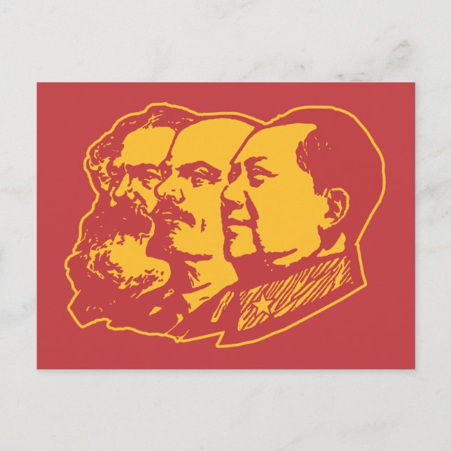 Marx Lenin Mao Porträtt Vykort (Framsida)