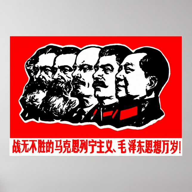 Marx Lenin Mao Zedong Poster (Framsidan)