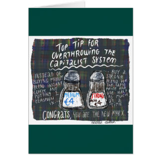 Marxistiskt kaffe hälsningskort