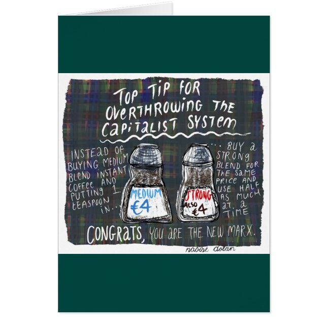 Marxistiskt kaffe hälsningskort (Framsidan)