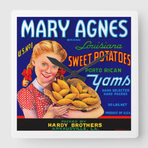 Mary Agnes Louisiana sötpotatisar Fyrkantig Klocka