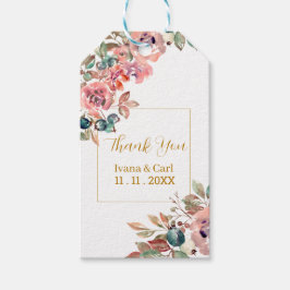 MARY Akvarell Ros Smaragdgrön Presentetikett