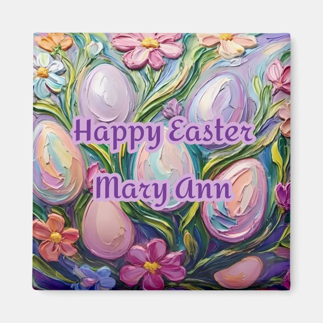 MARY ANN ~ Påskägg Blommor 3D ~  Magnet (Framsidan)