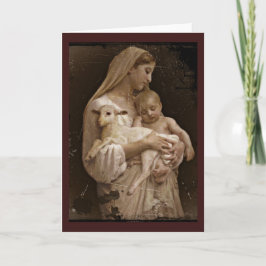 Mary baby Jesus och Lamb Kort