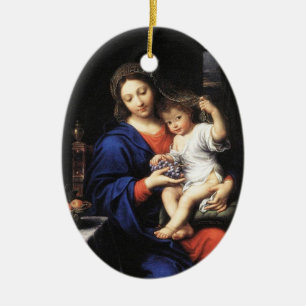 Mary & babyJesus prydnad Julgransprydnad Keramik
