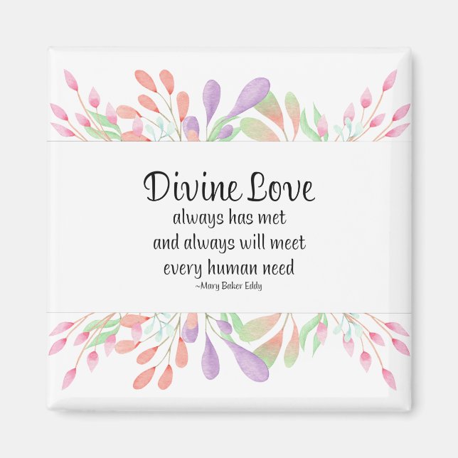 Mary Baker Eddy Divine Kärlek inspiring Quote Magnet (Framsidan)