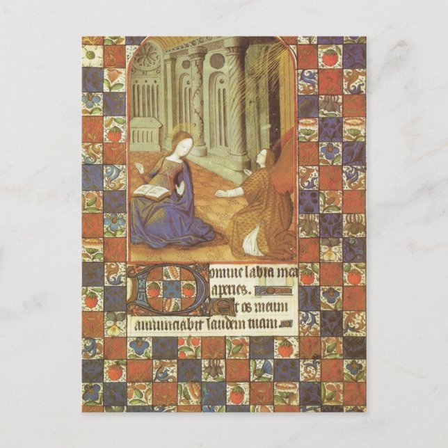 Mary besöker sin kusin Elizabeth, medeltida Vykort (Framsida)