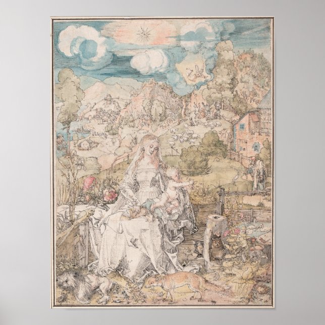 Mary Bland en mängd djur av Durer Poster (Framsidan)