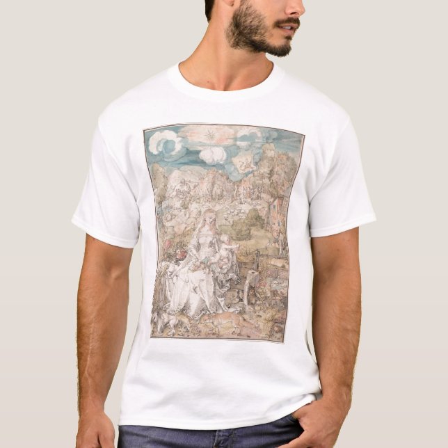 Mary bland en Multitude av djur vid Durer T-shirt (Framsida)