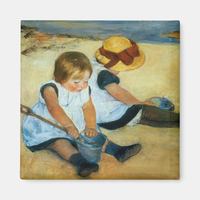 Mary Cassats barn på stranden (1884) Magnet (Framsidan)