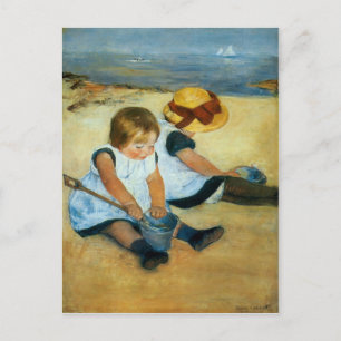 Mary Cassats barn på stranden (1884) Vykort