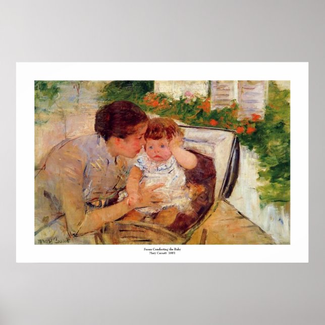 Mary Cassatt.1881.Susan Comforting the Baby print Poster (Framsidan)