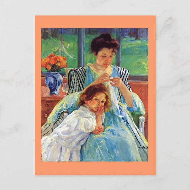 Mary Cassatt art: Young Mor, Cassatt-målning Vykort (Framsida)