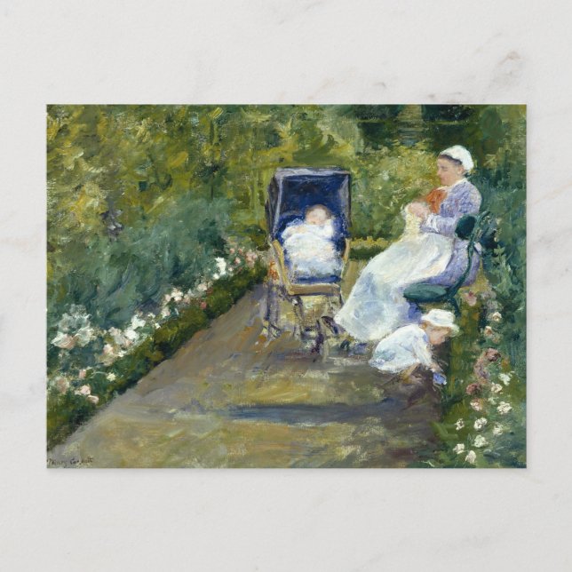 Mary Cassatt - Barn i en Garden (The Nurse) Vykort (Framsida)