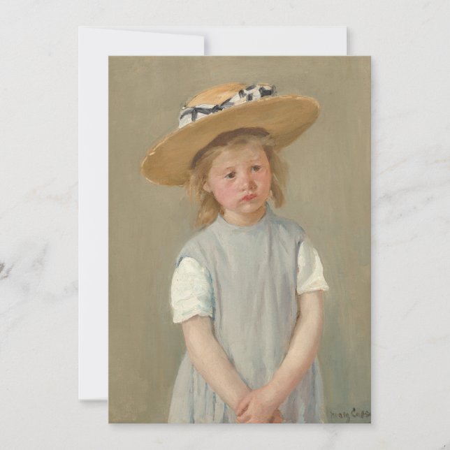 Mary Cassatt - Barn i en straw Hat Inbjudningar (Framsida)