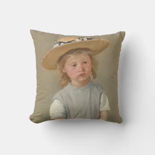 Mary Cassatt - Barn i en straw Hat Kudde