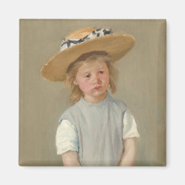 Mary Cassatt - Barn i en straw Hat Magnet