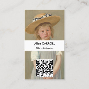 Mary Cassatt - Barn i en straw Hat - QR-kod Visitkort