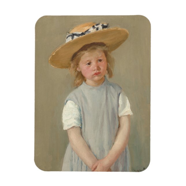 Mary Cassatt - Barn i halmhatt Magnet (Vertikal)