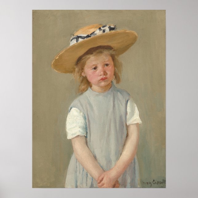 Mary Cassatt - Barn i halmhatt Poster (Framsidan)