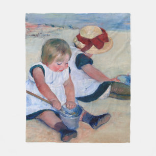 Mary Cassatt Barn lekande på stranden 1884  Fleecefilt