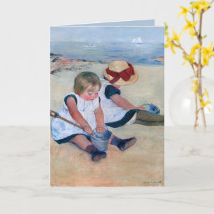 Mary Cassatt Barn lekande på stranden 1884 Kort