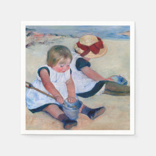 Mary Cassatt Barn lekande på stranden 1884 Pappersservett