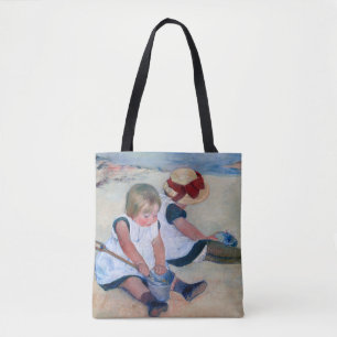 Mary Cassatt Barn lekande på stranden 1884 Tygkasse