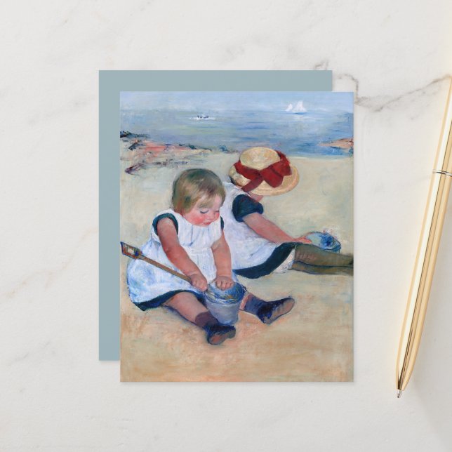 Mary Cassatt Barn som leker på stranden 1884 (Fram/Back In Situ)