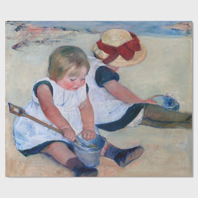 Mary Cassatt Barn som leker på stranden 1884 Presentpapper (Platt)