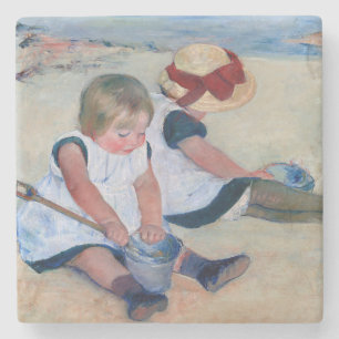 Mary Cassatt Barn som leker på stranden 1884 Stenunderlägg
