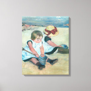 Mary Cassatt - Barn som leker på stranden Canvastryck