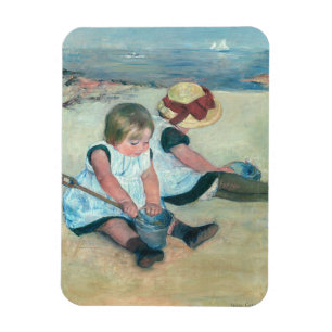 Mary Cassatt - Barn som leker på stranden Magnet
