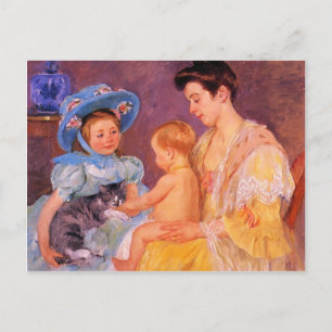 Mary Cassatt- Barn som spelar med en katt Vykort