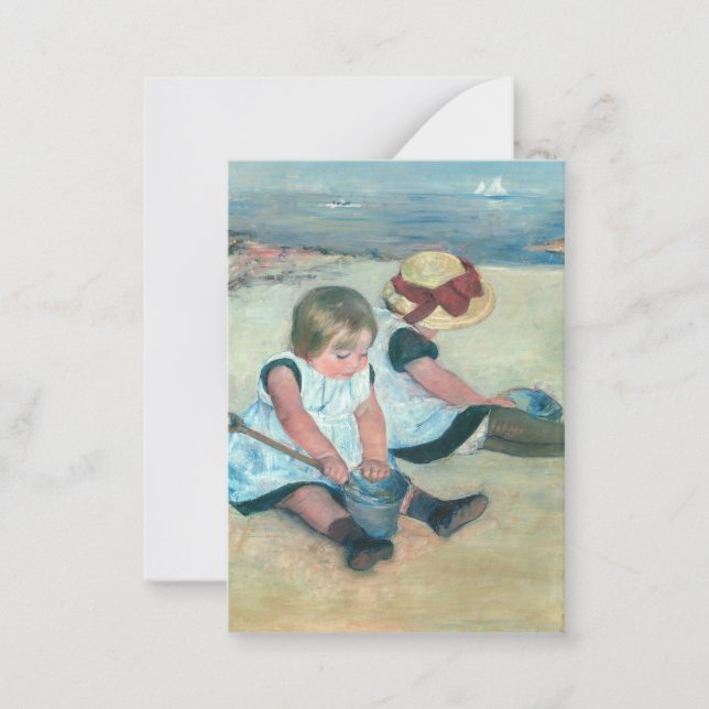 Mary Cassatt - Barn som spelar på stranden Anteckningskort (Framsida)