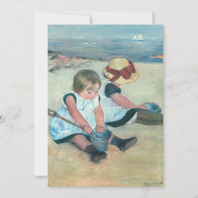 Mary Cassatt - Barn som spelar på stranden Inbjudningar (Framsida)