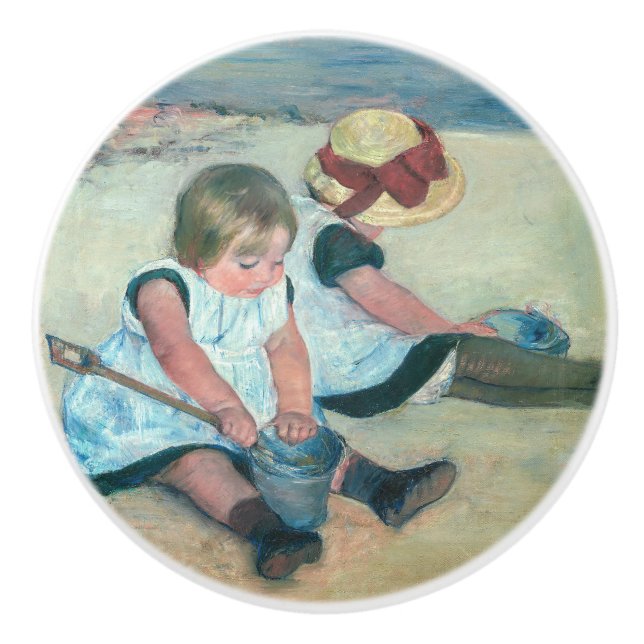 Mary Cassatt - Barn som spelar på stranden Knopp (Framsidan)