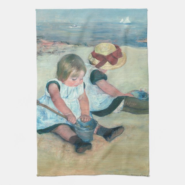 Mary Cassatt - Barn som spelar på stranden Kökshandduk (Vertikal)