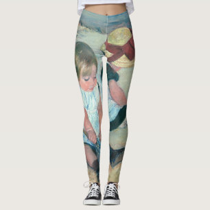 Mary Cassatt - Barn som spelar på stranden Leggings
