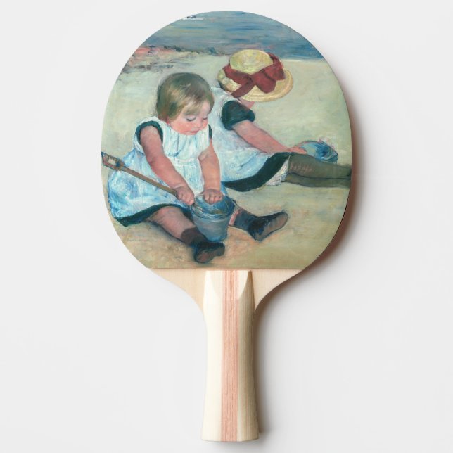 Mary Cassatt - Barn som spelar på stranden Pingisracket (Framsidan)