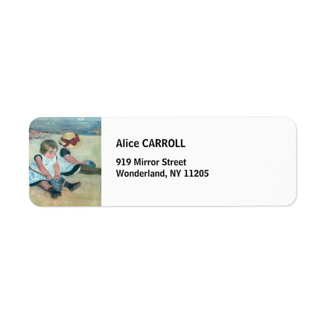 Mary Cassatt - Barn som spelar på stranden Returadress Etikett (Framsidan)