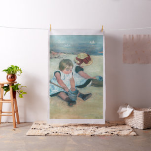 Mary Cassatt - Barn som spelar på stranden Tyg