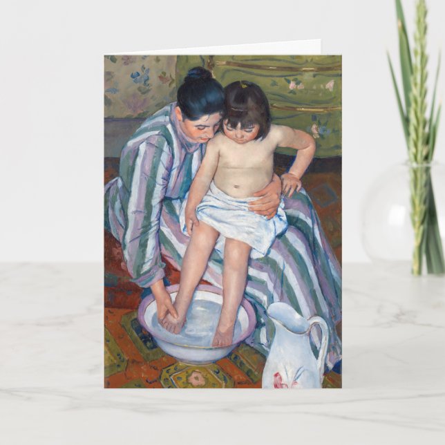 Mary Cassatt - Barnets bad / Badet Kort (Framsida)