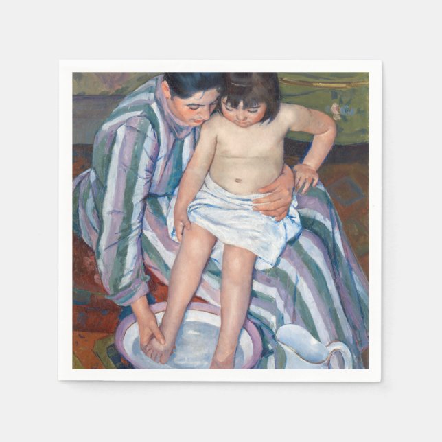 Mary Cassatt - Barnets bad / Badet Pappersservett (Framsidan)