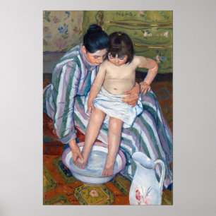 Mary Cassatt - Barnets bad / Badet Poster