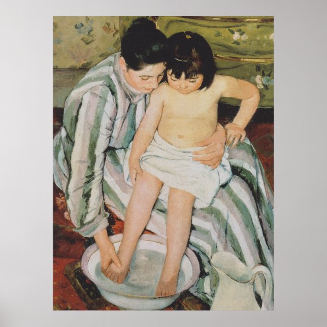 Mary Cassatt Barnets badmålning Poster (Framsidan)