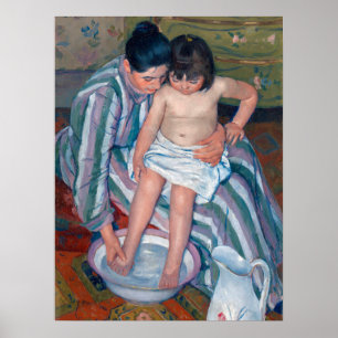 Mary Cassatt Bath Moderskap Fine Art Poster