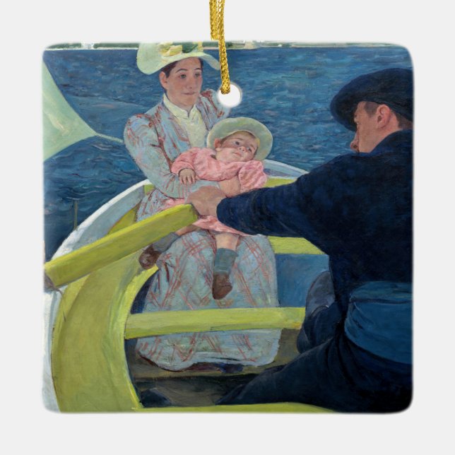 Mary Cassatt - Boating Party Julgransprydnad Keramik (Framsida)