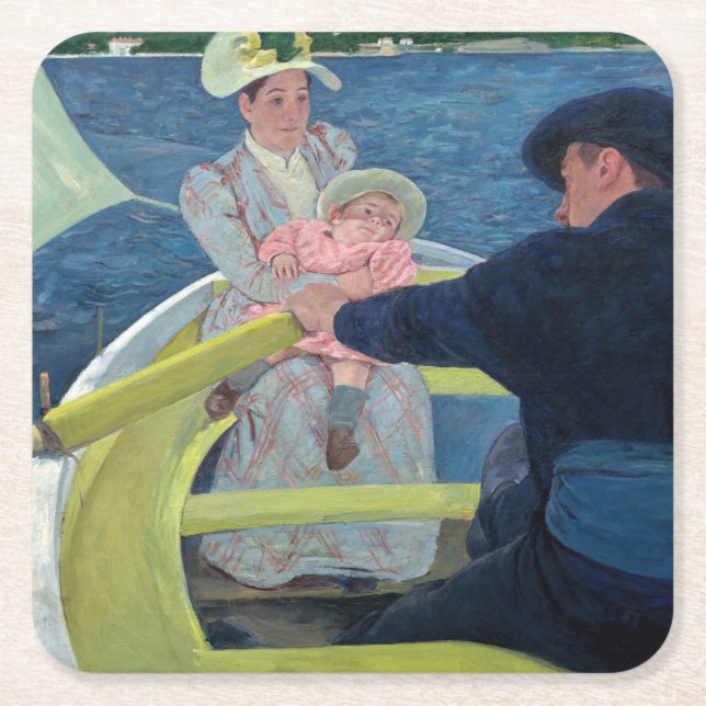 Mary Cassatt - Boating Party Underlägg Papper Kvadrat (Framsidan)